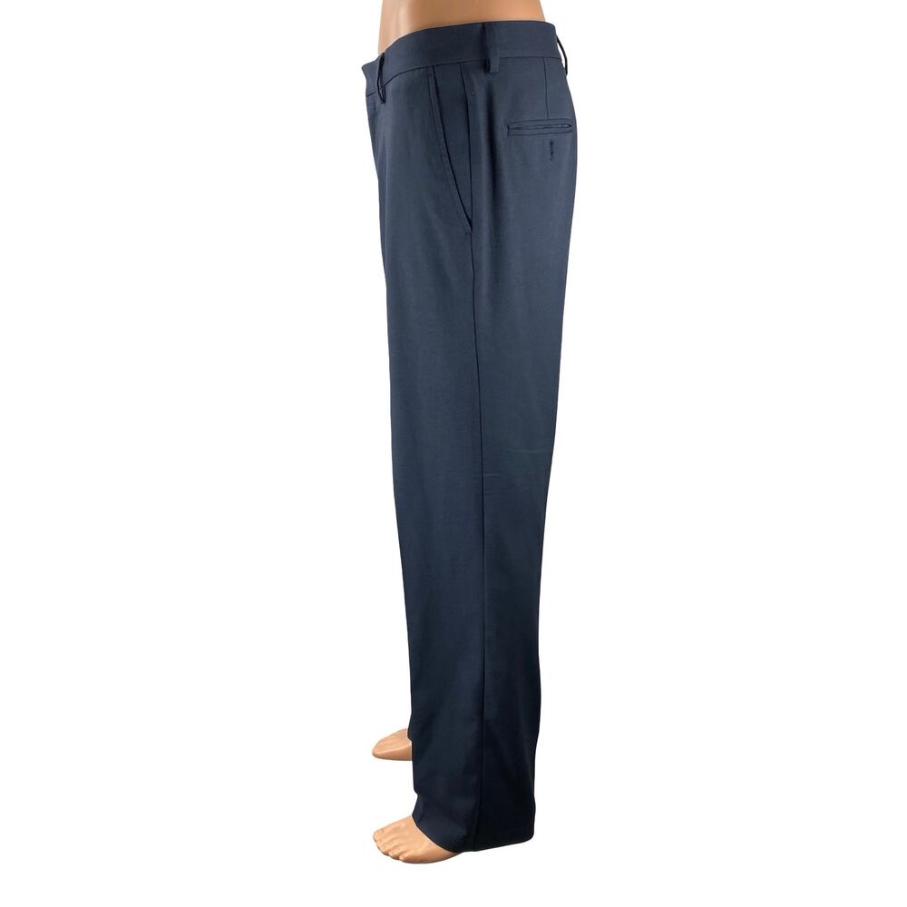 Kenneth Cole Reaction Blue High Rise Straight Chino Trousers Dress Pants 34X32 - Picture 3 of 6